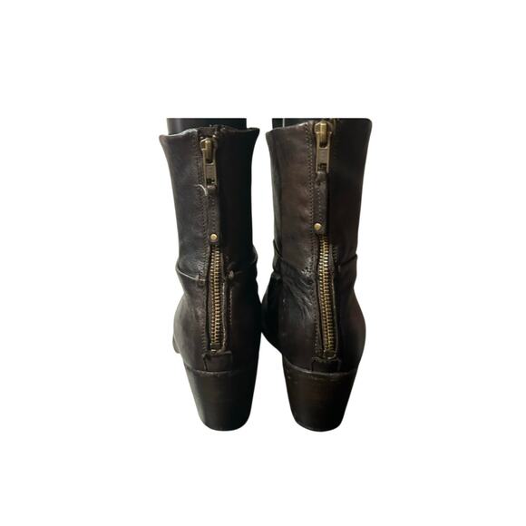 Catarina Martins Boots Zip Up Bootie Leather Ankle Antique Brown Size 38 US 8 - Picture 4 of 8